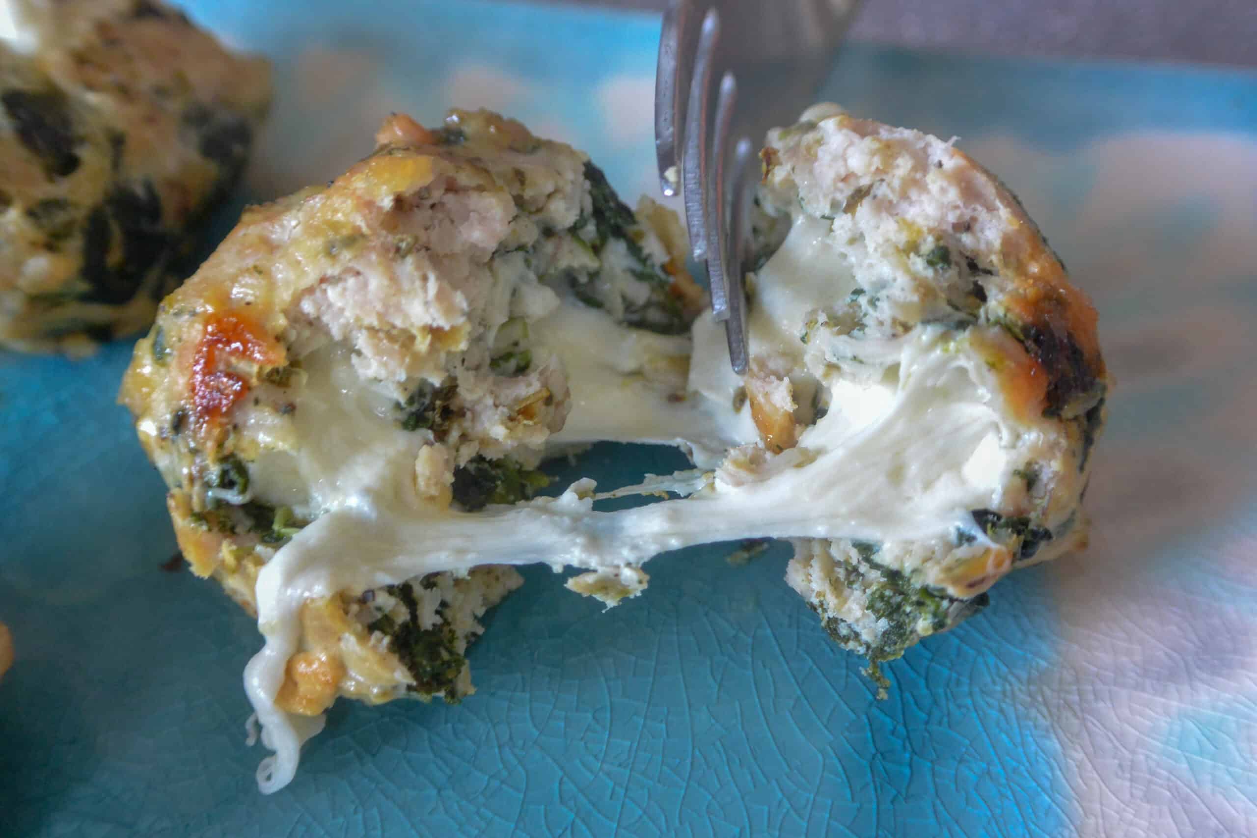 Meatball stuffed with cheese