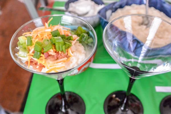 Mashed potatoes in martini glass
