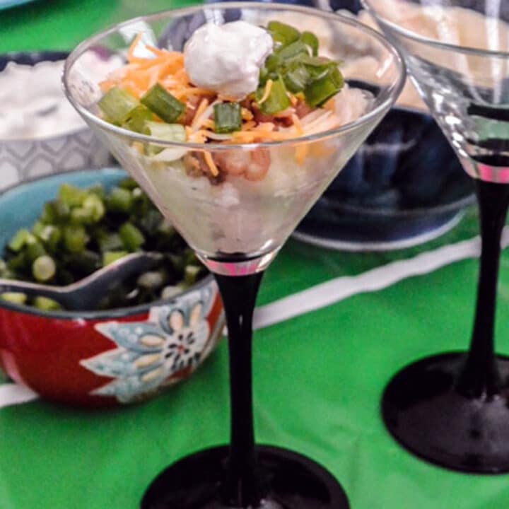 Mashed potatoes in martini glass