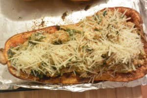Butternut Squash Stuffed with Turkey and Chard
