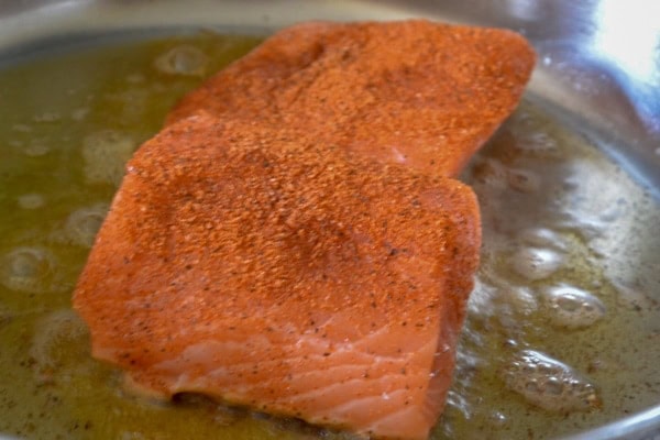 Spicy Crispy Skin Pan Seared Salmon