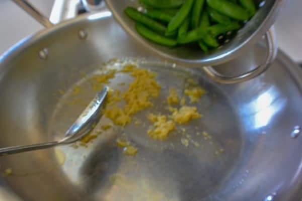 Garlic Ginger Sugar Snap Peas