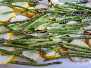 Garlic Herb Asparagus Featuring Summer Squash