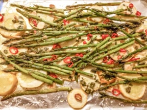 Garlic Herb Asparagus Featuring Summer Squash