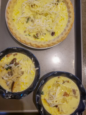 Spinach Sausage Mushroom Cheese Quiche
