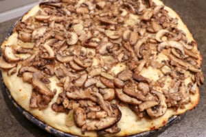 Homemade Mushroom Four Cheese Pizza