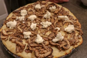 Homemade Mushroom Four Cheese Pizza