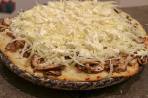 Homemade Mushroom Four Cheese Pizza