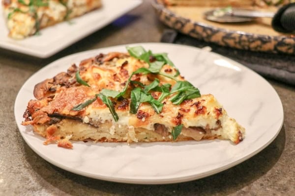 Homemade Mushroom Four Cheese Pizza