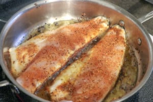 Bass with Zesty Lemon Caper Sauce