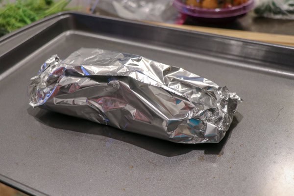 Citrus Dill Baked Cod wrapped in foil