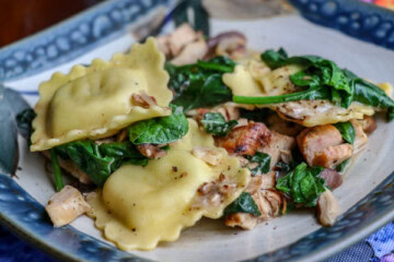 Ravioli with Chicken and Mushrooms