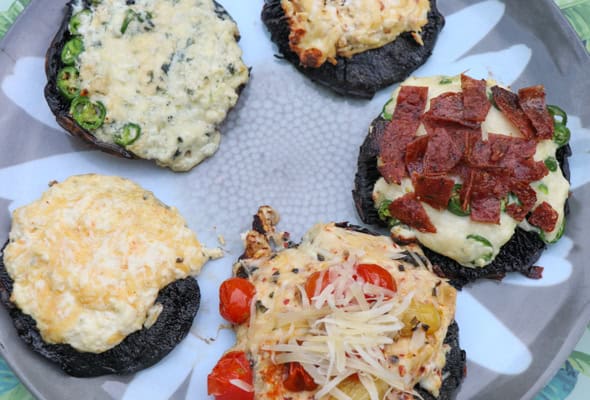 Stuffed grilled mushrooms