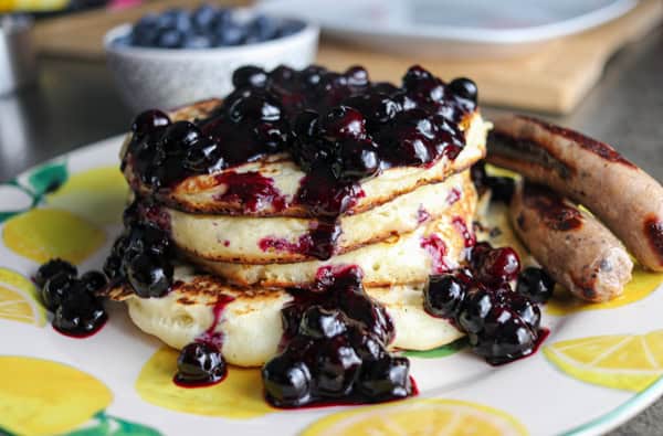 Blueberry Sauce on pancakes