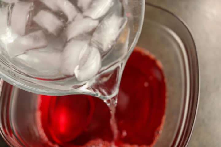 water pouring into Cranberry Sauce