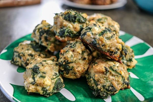 Greek Meatballs with Feta and Spinach