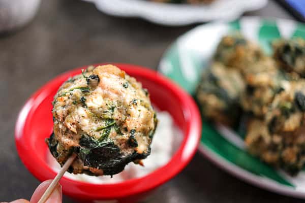 Greek Meatballs with Feta and Spinach