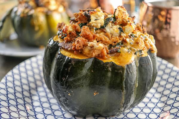 Stuffed acorn squash
