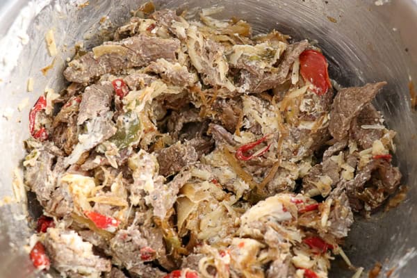 Steak and cheese mixture