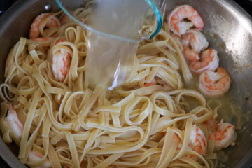 Pesto Fettuccine with Garlic and Lemon Shrimp