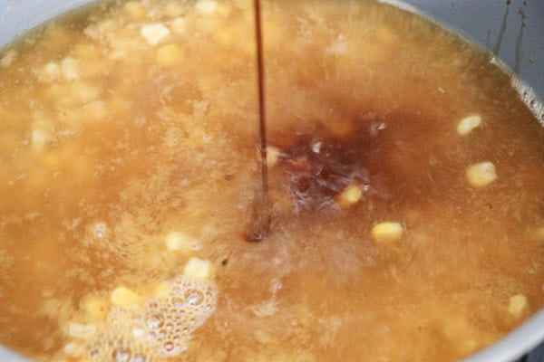 sauce in corn soup