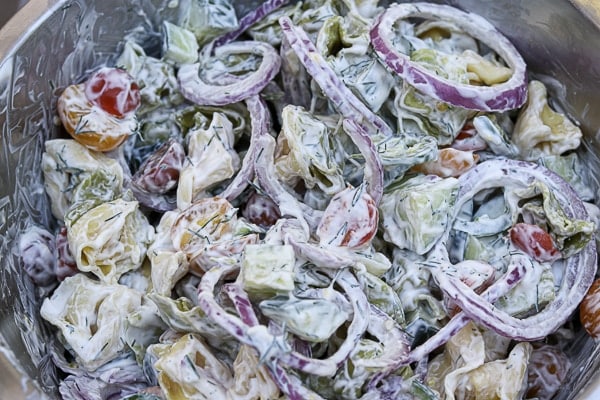 Tortellini and Cucumber Salad with Dill Dressing