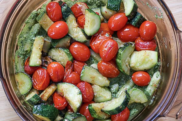 Baked Zucchini Pesto Pasta