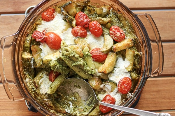 Baked Zucchini Pesto Pasta