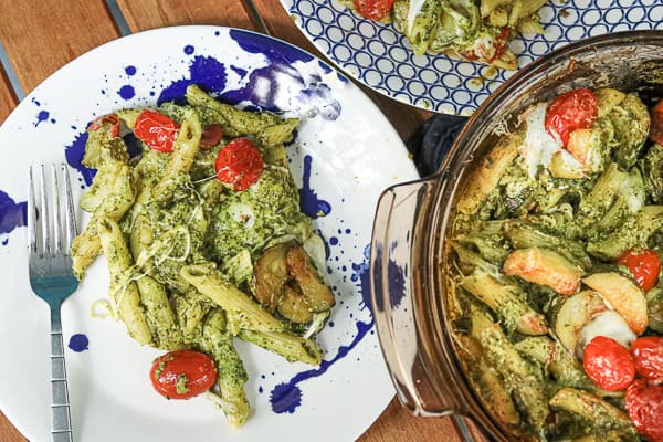 Baked Zucchini Pesto Pasta