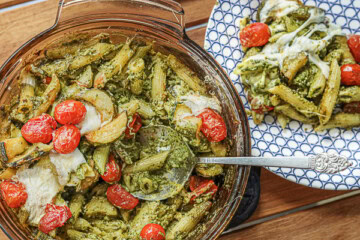 Baked Zucchini Pesto Pasta