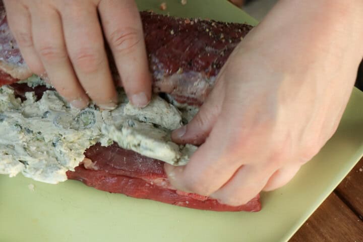 Blue Cheese Stuffed Grilled Flank Steak