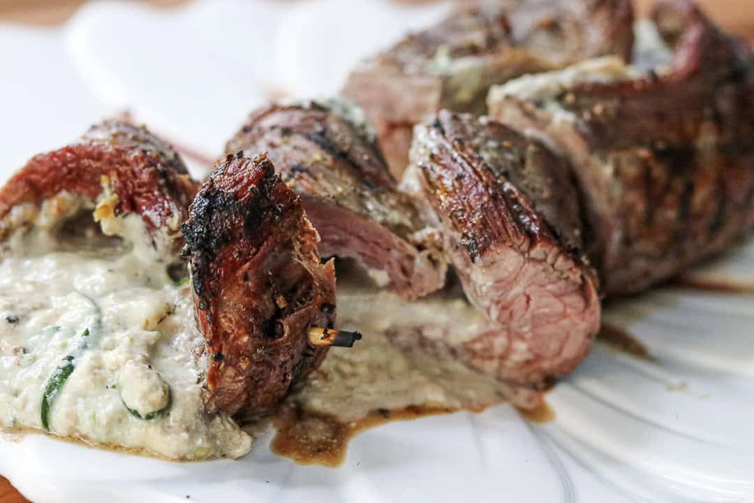 Blue Cheese Stuffed Grilled Flank Steak