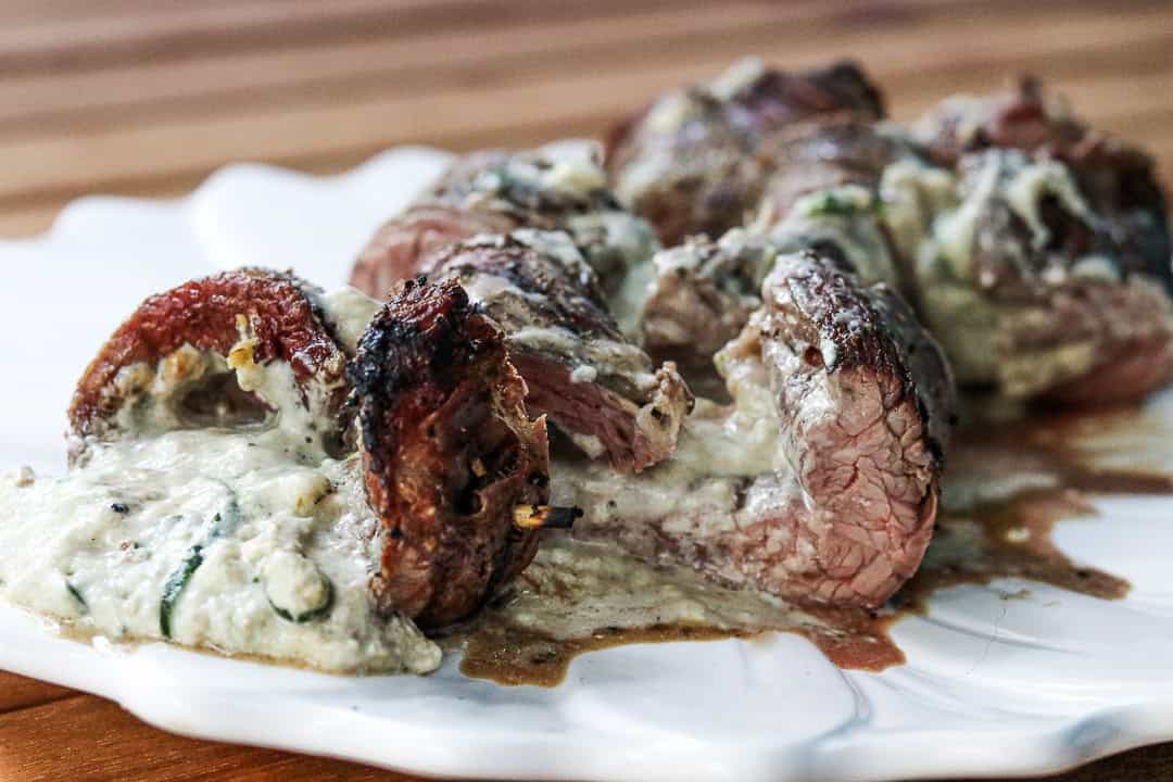 Blue Cheese Stuffed Grilled Flank Steak