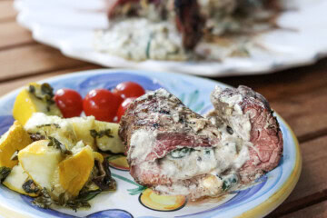 Blue Cheese Stuffed Grilled Flank Steak