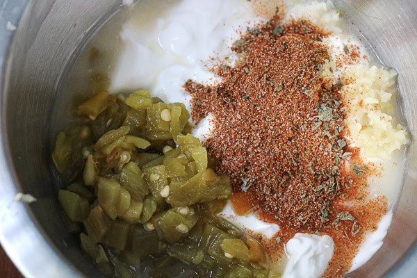 sour cream and spices