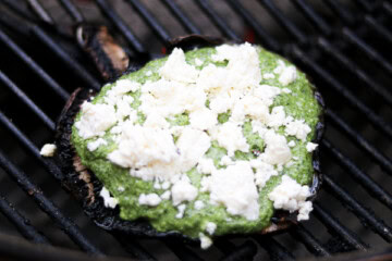 Pesto Grilled Portobello Mushrooms with Feta Cheese