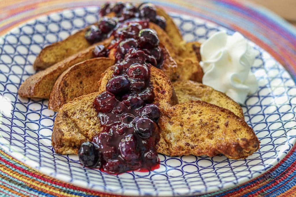 Air Fryer French Toast with Blueberry Sauce