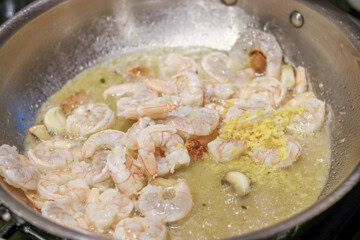 Garlic Lemon Ricotta Sauce with Pasta and Shrimp