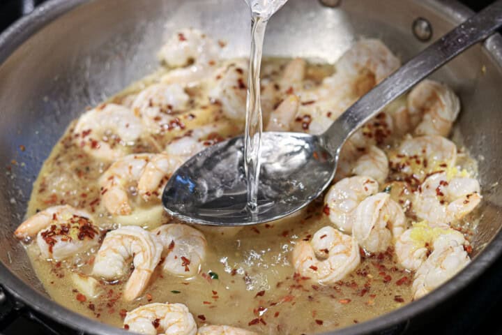Water added to shrimp