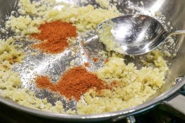 Spices in pan