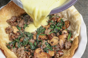 Spinach Sausage Mushroom and Cheese Quiche