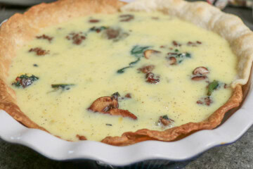 Spinach Sausage Mushroom and Cheese Quiche