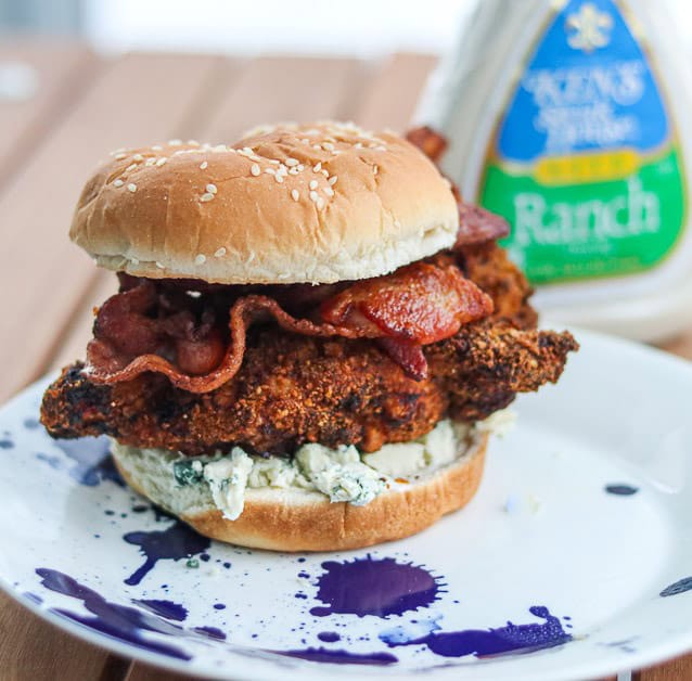 Chicken blue cheese bacon sandwich