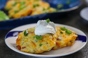 Air Fryer Bacon Cheddar Potato Cakes