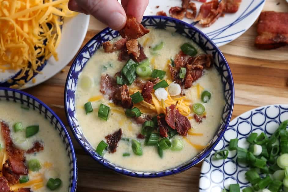 Air Fryer Bacon and Cheese Potato Soup