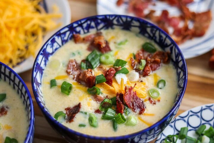Air Fryer Bacon and Cheese Potato Soup