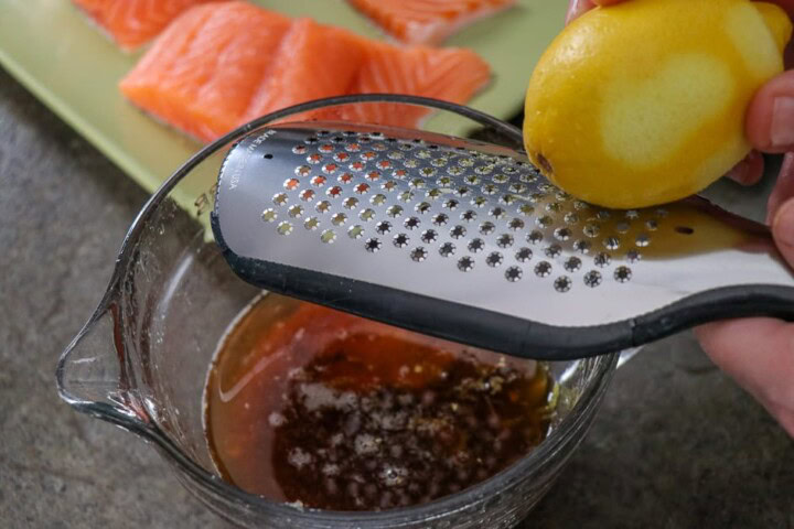 Bourbon with lemon zest