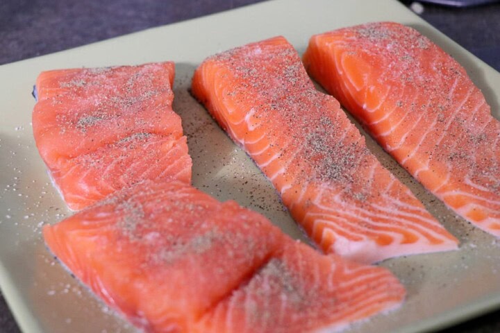Seasoned Salmon in air fryer