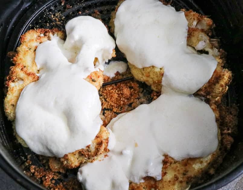 Cauliflower and cheese in the air fryer