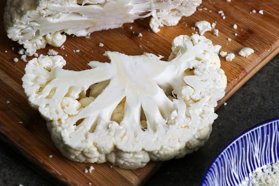 Steps to air fried cauliflower parmesan